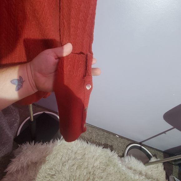 Dress barn rust cable knit sweater size large - Picture 6 of 6